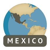 Map of Mexico on a globe with 'MEXICO' text below