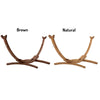 Brown or natural colour curved wooden hammock stand