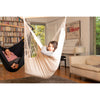 Indoor organic cotton chair hammock in natural non-dyed white