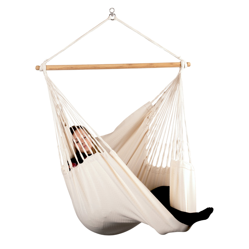 White organic cotton chair hammock