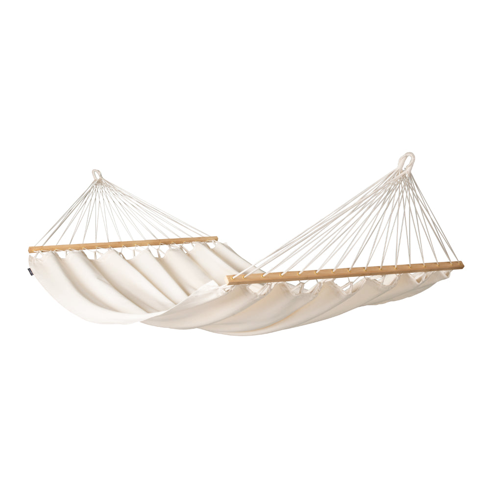 Colombian made white organic cotton spreader bar hammock