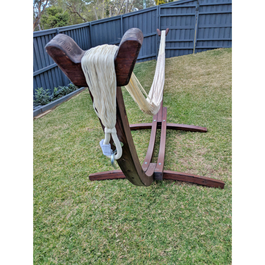 Adjustable wooden hammock frame