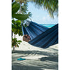 Blue fabric beach hammock
