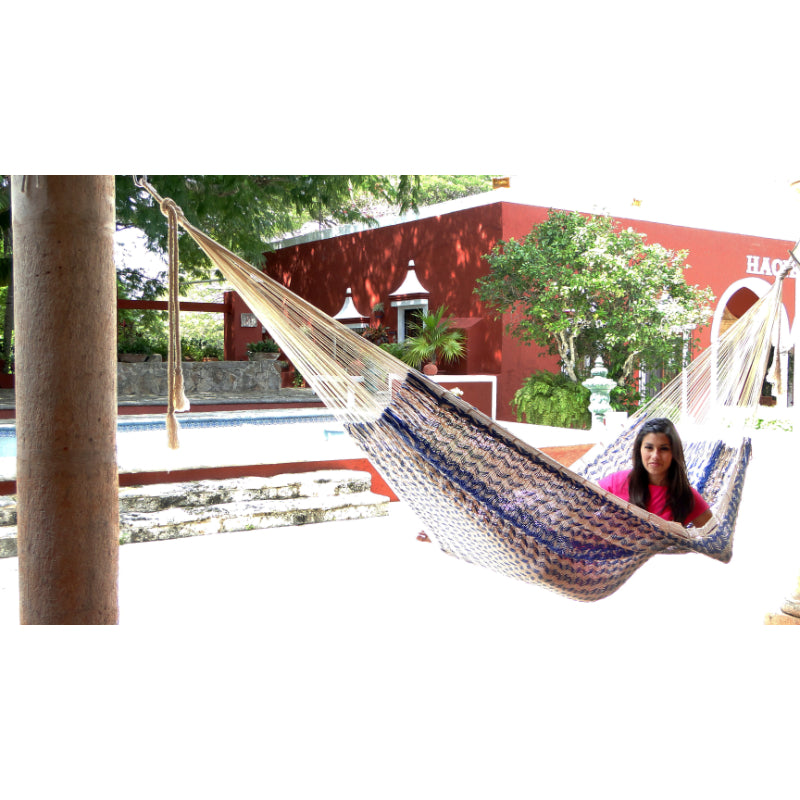 Woven cotton Mexican hammock