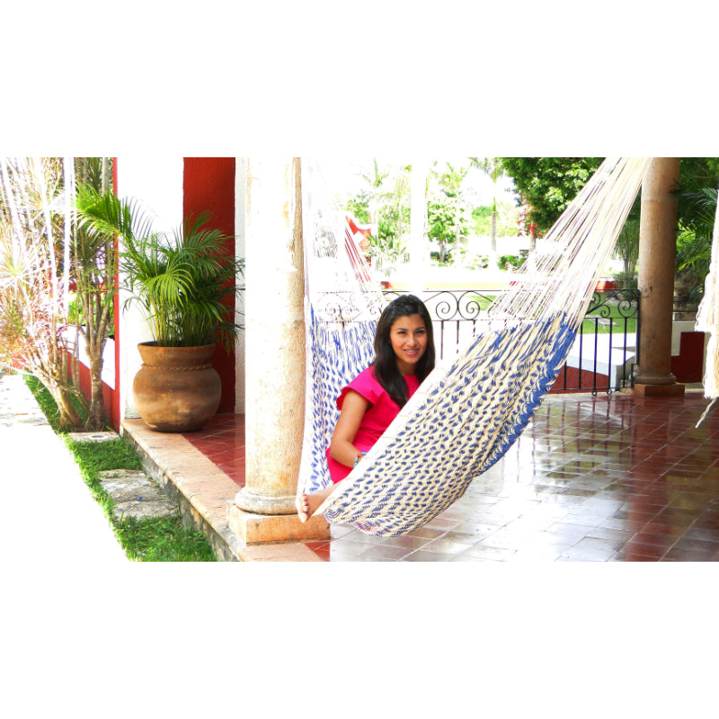 Yucatan hammock - blue and white