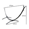 Dimensions for curved metal hammock stand