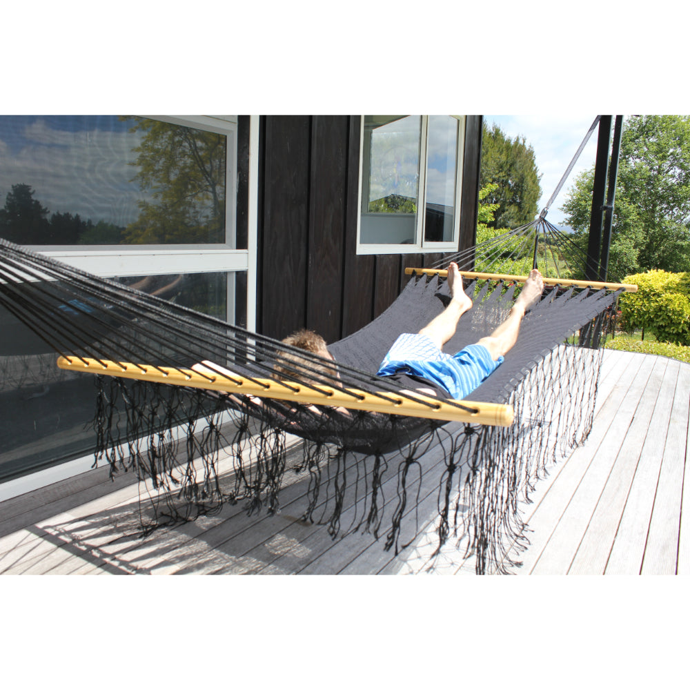 Spreader Bar Hammock - Black - Weather-resistant