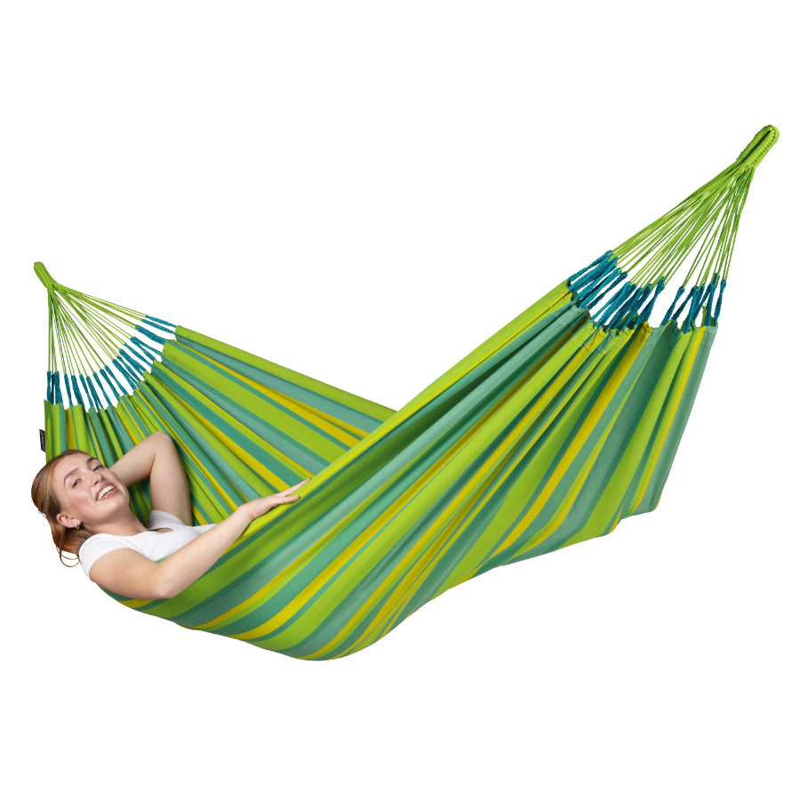 Green outdoor single hammock