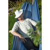 Blue weather-resistant hammock