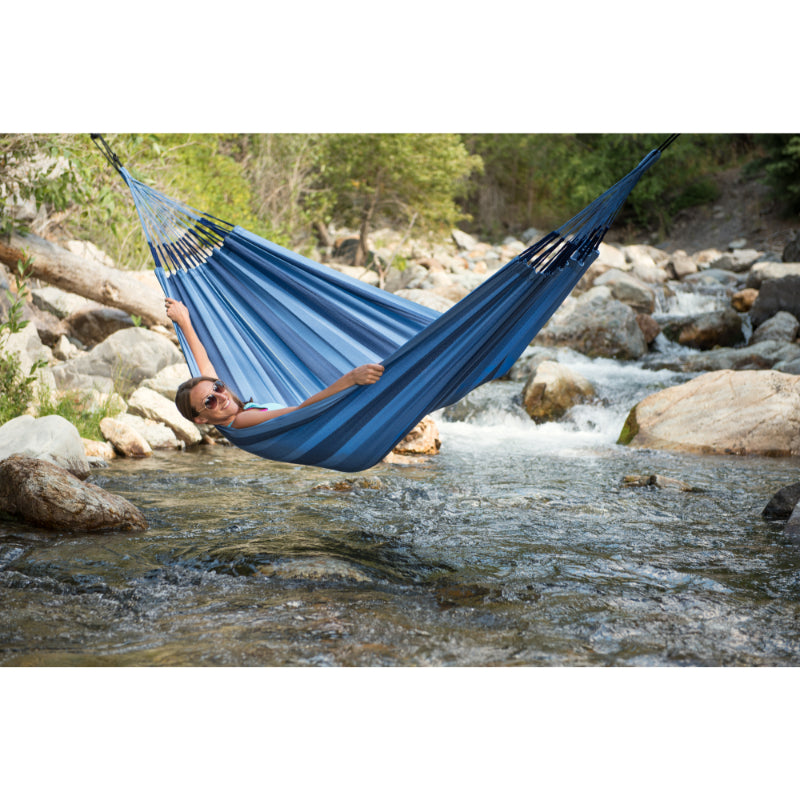 Two person blue outdoor hammock