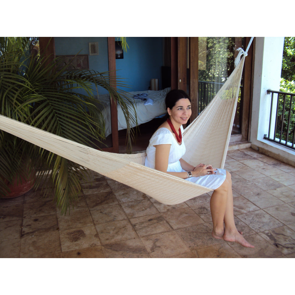 Indoor Hammock - Off White Cotton - Handmade
