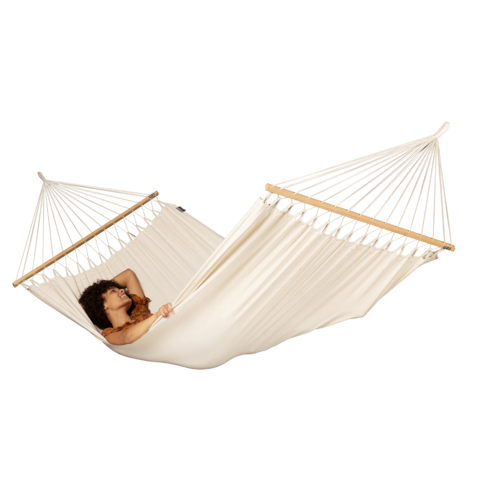 Organic cotton double size spreader bar hammock