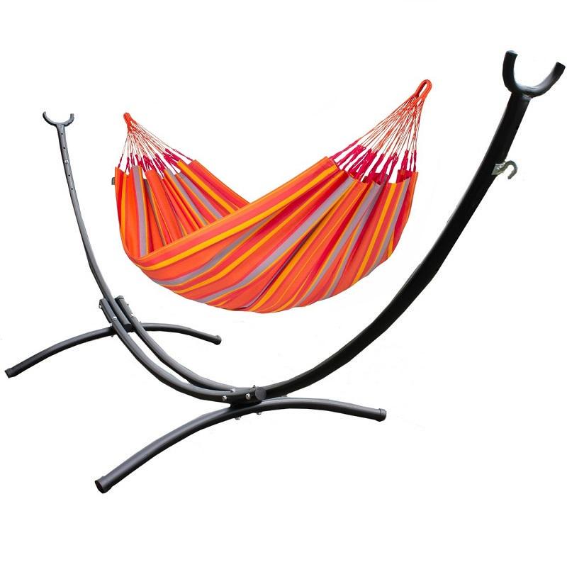 Metal Arc Hammock stand and Double Colombian Hammock Package