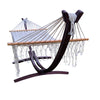 Wooden arc hammock stand and bar hammock