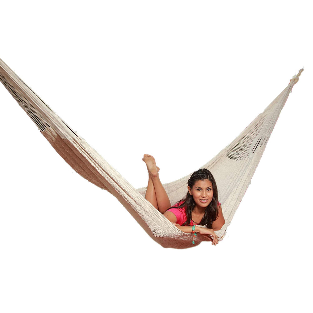 Mexican Thick Cord Hammock - Off White Natural Cotton